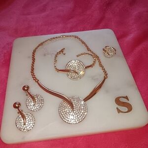 Gold plated ring necklace set 4 Pieces Beautiful